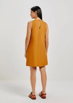 Vestido Básico Curto Trapézio Em Viscose