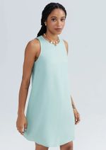 Vestido Básico Curto Trapézio Em Viscose
