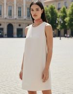 Vestido Básico Curto Trapézio Em Viscose