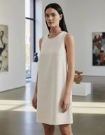 Vestido Básico Curto Trapézio Em Viscose
