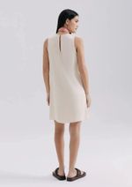 Vestido Básico Curto Trapézio Em Viscose