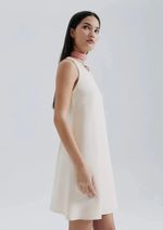Vestido Básico Curto Trapézio Em Viscose