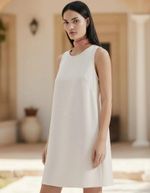 Vestido Básico Curto Trapézio Em Viscose