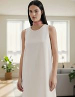 Vestido Básico Curto Trapézio Em Viscose