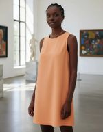 Vestido Básico Curto Trapézio Em Viscose