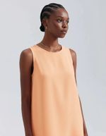 Vestido Básico Curto Trapézio Em Viscose