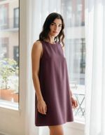Vestido Básico Curto Trapézio Em Viscose