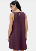 Vestido Básico Curto Trapézio Em Viscose