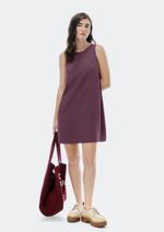 Vestido Básico Curto Trapézio Em Viscose