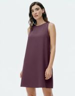 Vestido Básico Curto Trapézio Em Viscose