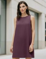Vestido Básico Curto Trapézio Em Viscose