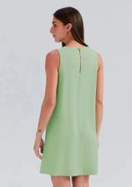 Vestido Básico Curto Trapézio Em Viscose