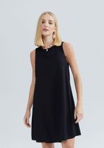 Vestido Básico Curto Trapézio Em Viscose