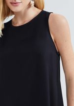 Vestido Básico Curto Trapézio Em Viscose