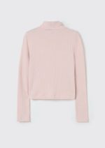 Blusa Cropped Infantil Menina Manga Longa Em Ribana Canelada