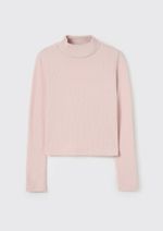 Blusa Cropped Infantil Menina Manga Longa Em Ribana Canelada