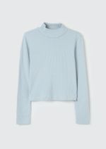 Blusa Cropped Infantil Menina Manga Longa Em Ribana Canelada