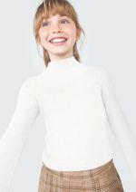 Blusa Cropped Infantil Menina Manga Longa Em Ribana Canelada