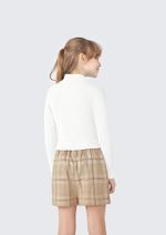 Blusa Cropped Infantil Menina Manga Longa Em Ribana Canelada