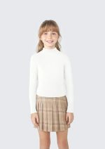 Blusa Cropped Infantil Menina Manga Longa Em Ribana Canelada