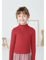 Blusa Cropped Infantil Menina Manga Longa Em Ribana Canelada