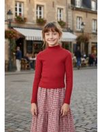 Blusa Cropped Infantil Menina Manga Longa Em Ribana Canelada