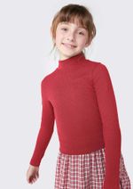 Blusa Cropped Infantil Menina Manga Longa Em Ribana Canelada