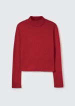 Blusa Cropped Infantil Menina Manga Longa Em Ribana Canelada