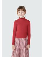 Blusa Cropped Infantil Menina Manga Longa Em Ribana Canelada