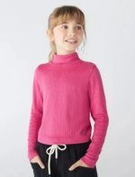 Blusa Cropped Infantil Menina Manga Longa Em Ribana Canelada