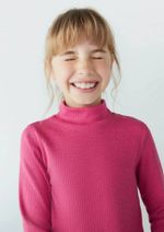 Blusa Cropped Infantil Menina Manga Longa Em Ribana Canelada