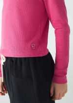 Blusa Cropped Infantil Menina Manga Longa Em Ribana Canelada