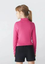 Blusa Cropped Infantil Menina Manga Longa Em Ribana Canelada