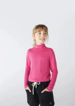 Blusa Cropped Infantil Menina Manga Longa Em Ribana Canelada