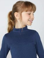 Blusa Cropped Infantil Menina Manga Longa Em Ribana Canelada