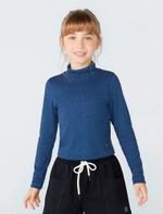 Blusa Cropped Infantil Menina Manga Longa Em Ribana Canelada