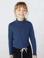Blusa Cropped Infantil Menina Manga Longa Em Ribana Canelada