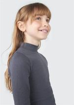 Blusa Cropped Infantil Menina Manga Longa Em Ribana Canelada
