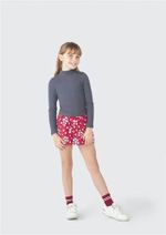 Blusa Cropped Infantil Menina Manga Longa Em Ribana Canelada