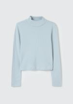 Blusa Cropped Infantil Menina Manga Longa Em Ribana Canelada