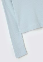 Blusa Cropped Infantil Menina Manga Longa Em Ribana Canelada
