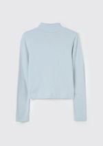 Blusa Cropped Infantil Menina Manga Longa Em Ribana Canelada