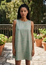 Vestido Curto Estampado Reto