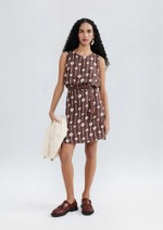Vestido Curto Estampado Reto