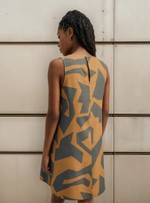 Vestido Curto Estampado Reto