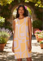 Vestido Curto Estampado Reto