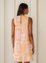 Vestido Curto Estampado Reto
