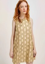 Vestido Curto Estampado Reto