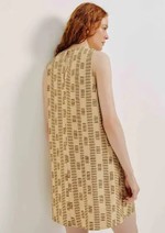 Vestido Curto Estampado Reto