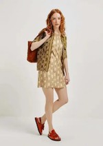 Vestido Curto Estampado Reto